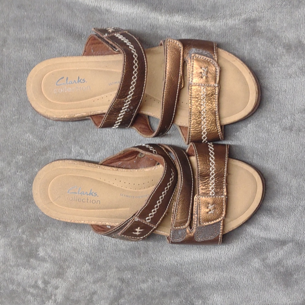 Clarks collection  Women’s Roseville Bay Flat Sandal ultimate comfort sz 6.5